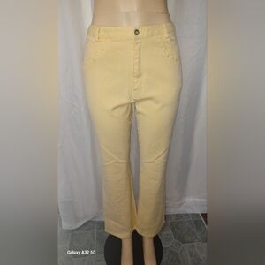 PATCHINGTON SIZE 10 Yellow Embroidered Flare Pants